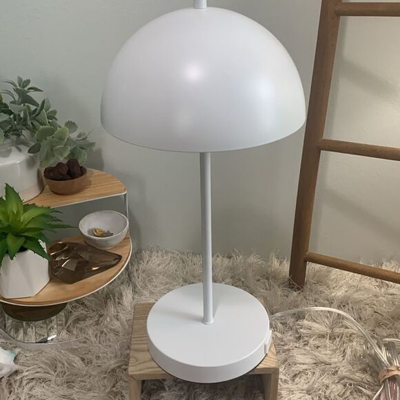 Target Project 62 White Dome Side Table Lamp With Base Outlet - Picture 3 of 17